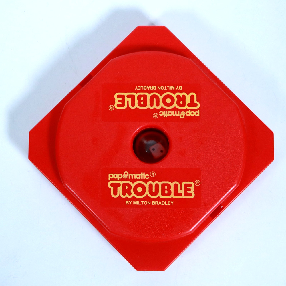 TROUBLE Travel Pop O Matic Game MB 1986 Red Vintage Road Trip